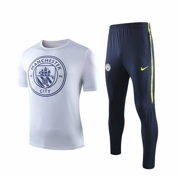 Trainingsshirt Manchester City Komplett Set 2019-20 Weiß Blau